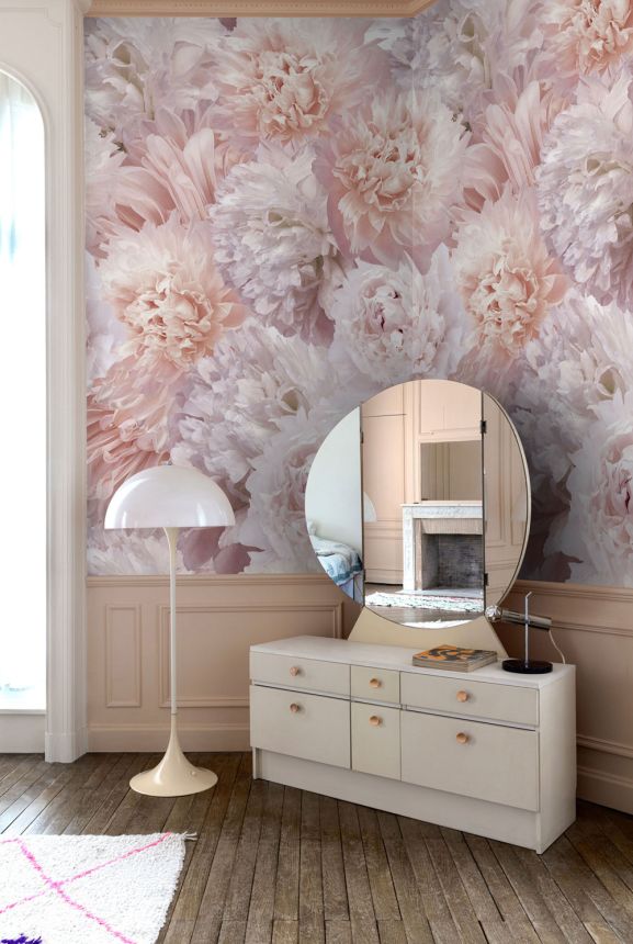 Beige wallpaper, Flowers, A77501, One roll, one motif 2, Grandeco