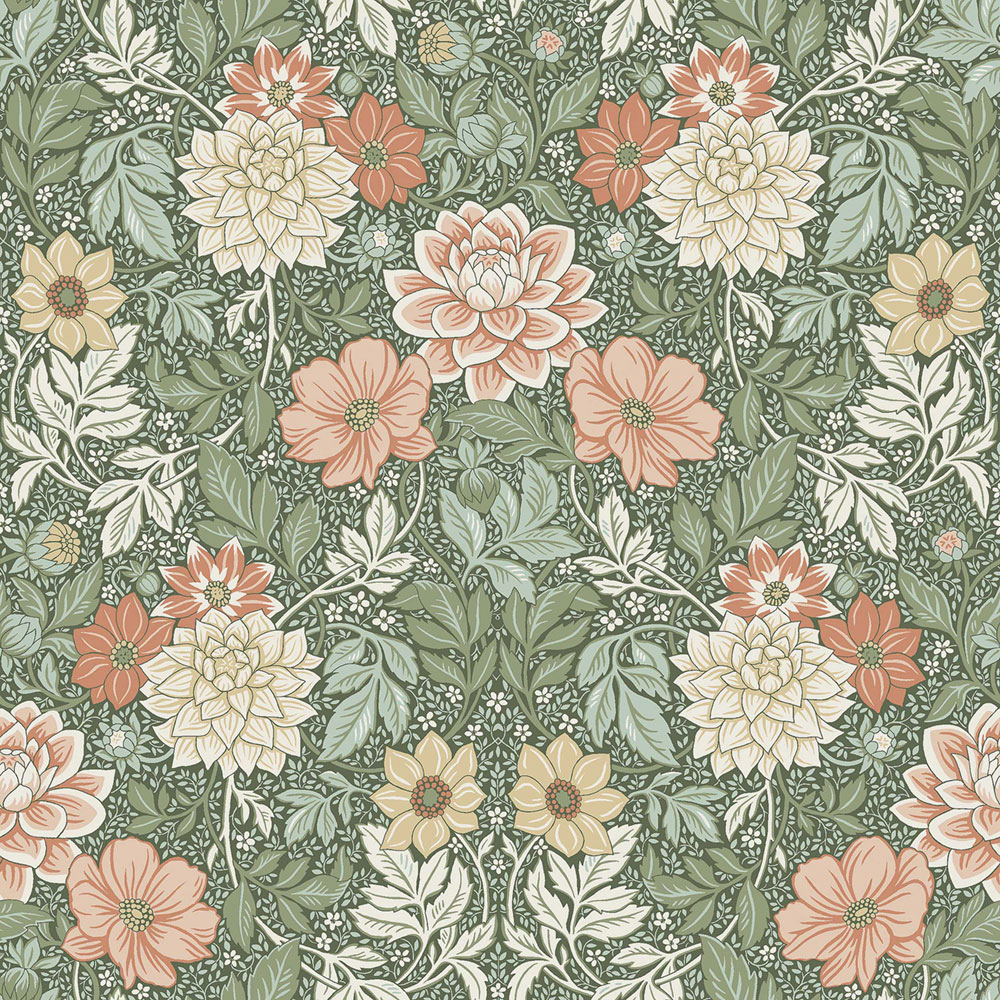 Green wallpaper, flowers, 7666, Icons, Borastapeter