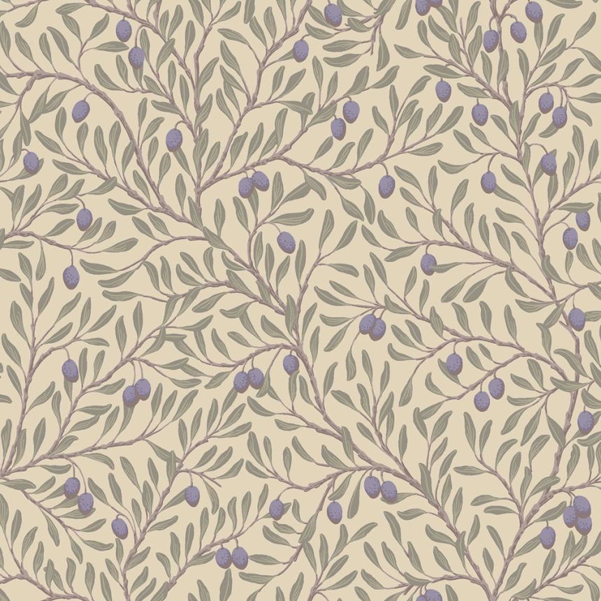 Wallpaper, yellow-green, olive tree, 5704, Orangeri, Boråstapeter