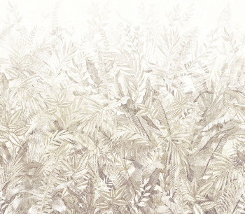 Mural wallpaper, grey-green, leaves, 350706, Riviera Maison, Eijffinger