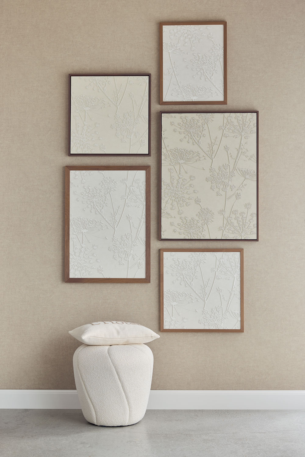 Wallpaper, cream, fabric imitation, 350580, Riviera Maison, Eijffinger