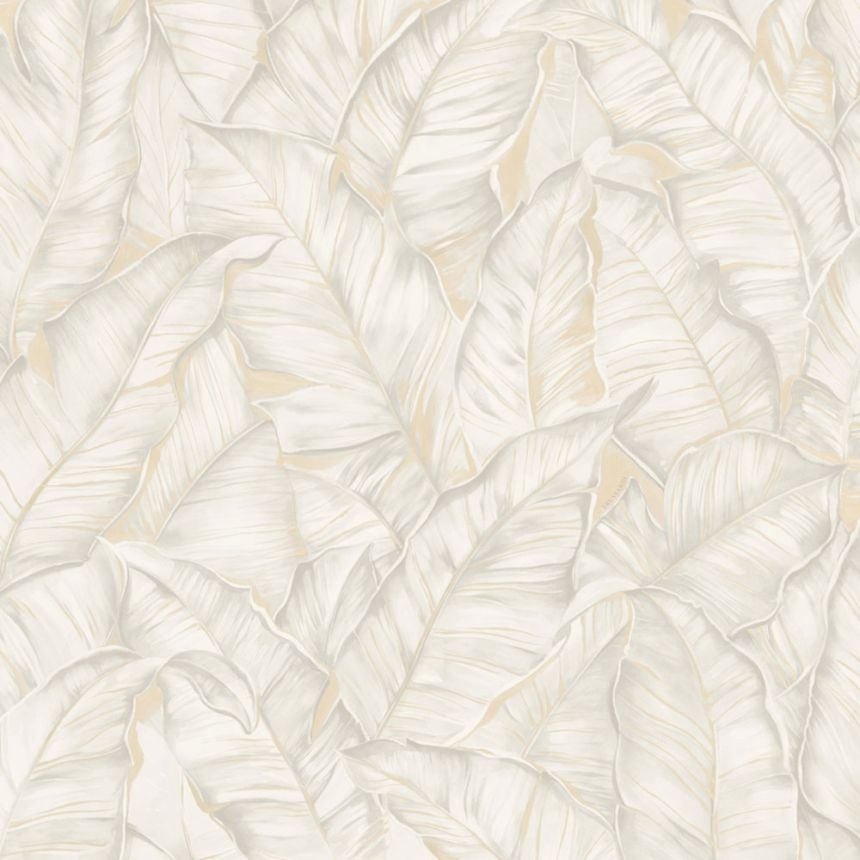 Luxury wallpaper, grey-beige, leaves, Z30301, Casa 8, Trussardi
