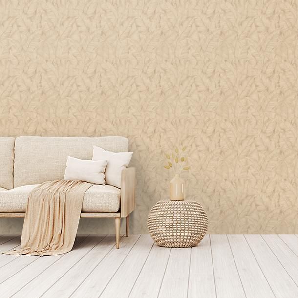 Luxury wallpaper, beige, leaves, Z30303, Casa 8, Trussardi