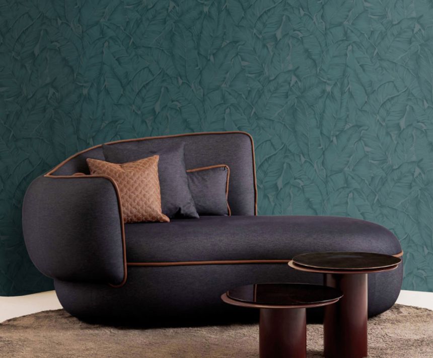 Luxury wallpaper, turquoise, leaves, Z30305, Casa 8, Trussardi