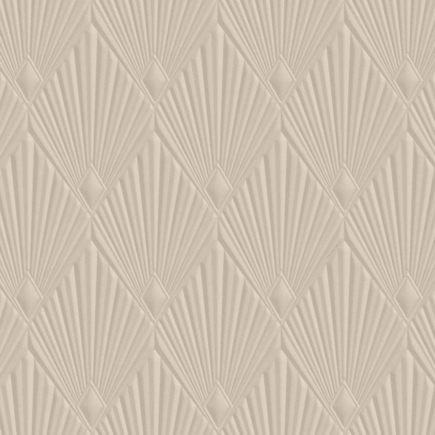 Luxury geometric wallpaper, brown-beige, Art Deco, Z30312, Casa 8, Trussardi