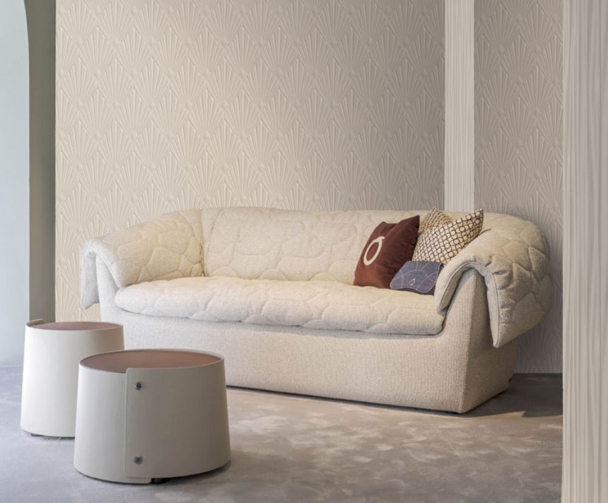 Luxury geometric wallpaper, brown-beige, Art Deco, Z30312, Casa 8, Trussardi