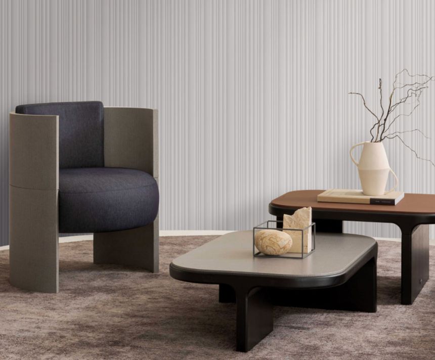 Luxury wallpaper, grey-silver, stripes, Z30315, Casa 8, Trussardi