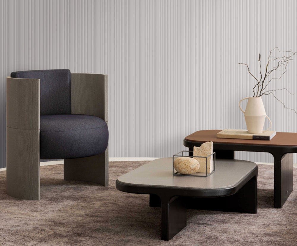 Luxury wallpaper, grey-silver, stripes, Z30315, Casa 8, Trussardi