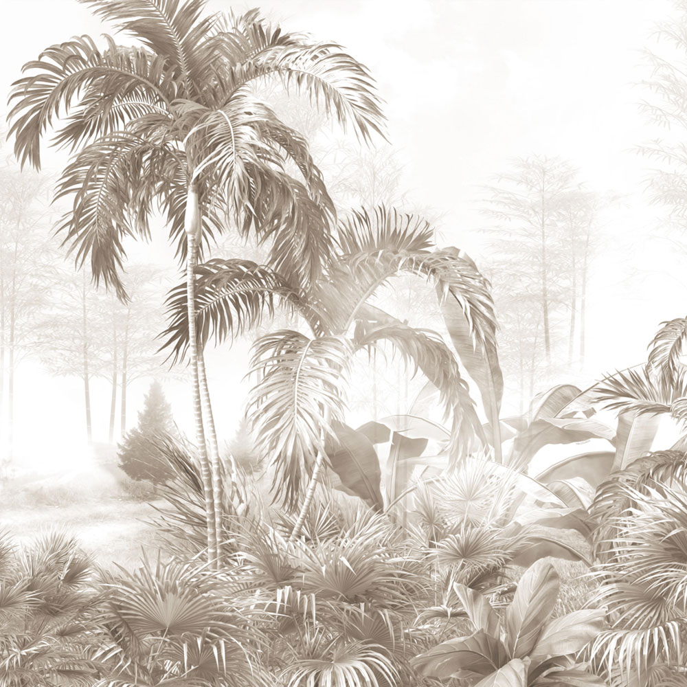 Luxury wall mural, brown-beige, palms, Z30361, Casa 8, Trussardi