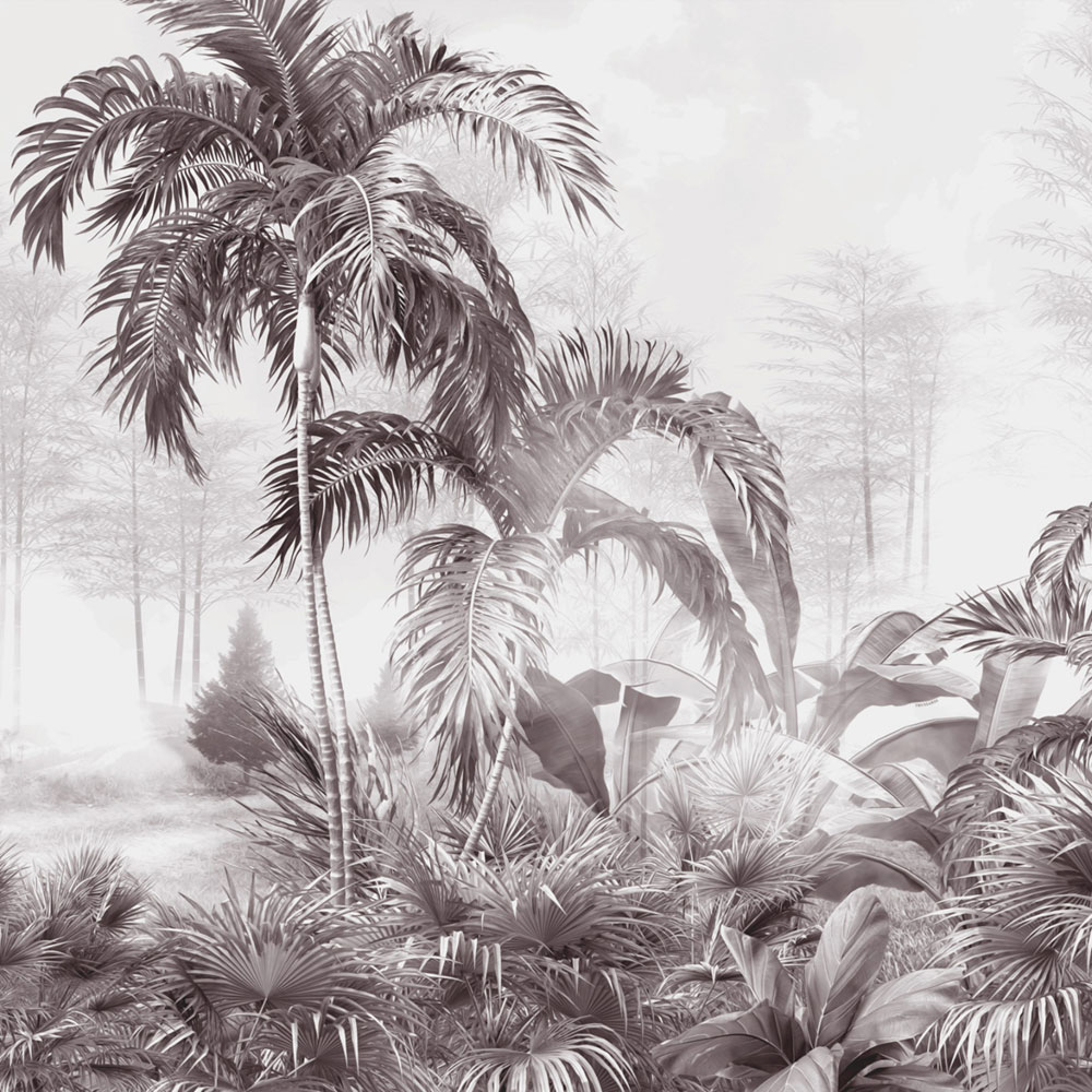 Luxury wall mural, grey-black, palms, Z30362, Casa 8, Trussardi