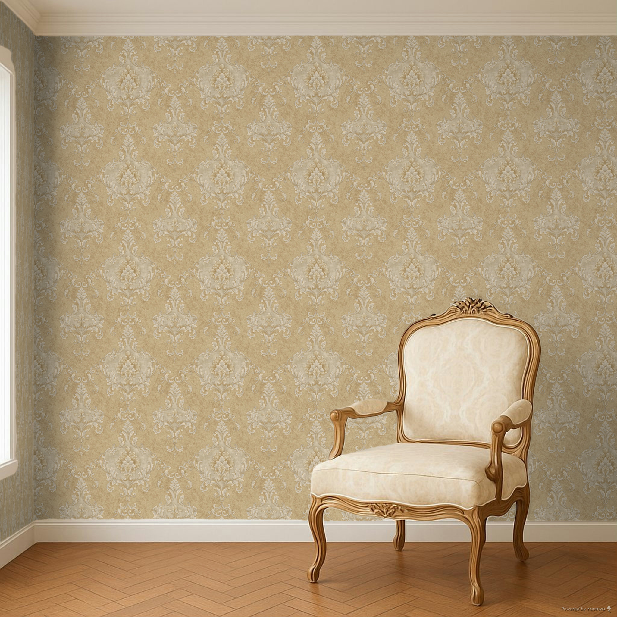 Luxury baroque wallpaper, beige-gold, Z20138, Casa Chic, Zambaiti Parati