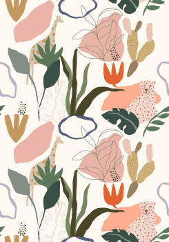 Children’s wallpaper mural, Safari, RB246, Daydreamers, Grandeco