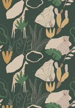 Children’s wallpaper mural, Safari, RB248, Daydreamers, Grandeco