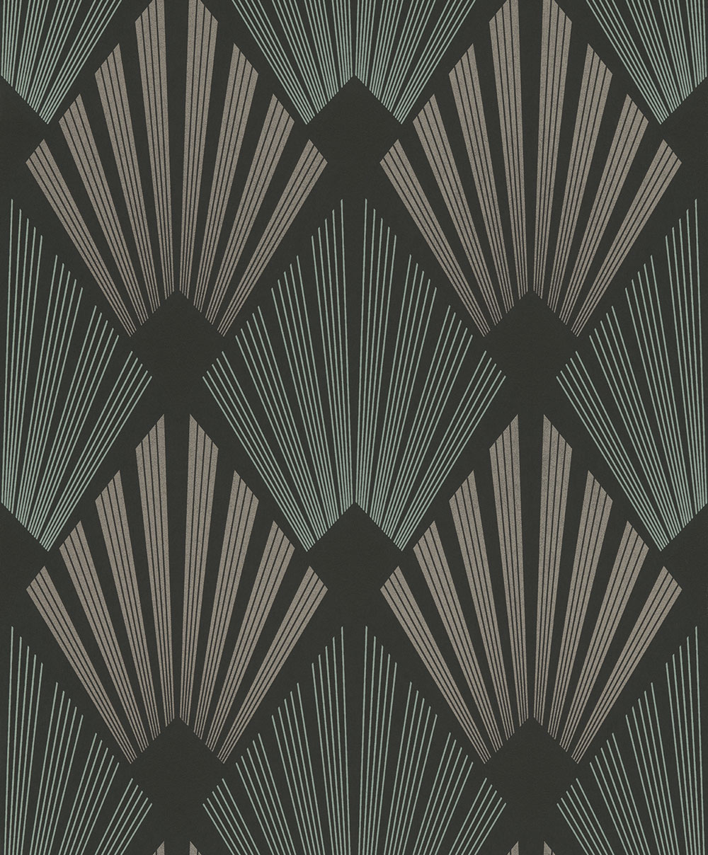 Wallpaper, black, graphic, Art Deco, GAT303, The Texture Book, Masureel