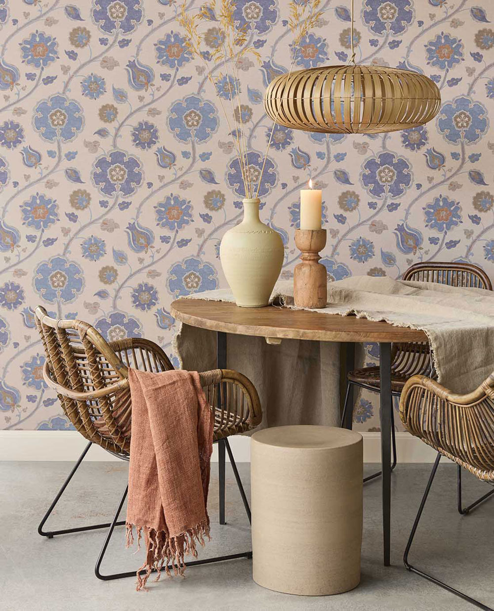 Wallpaper, blue, flowers, 350610, Amber, Eijffinger