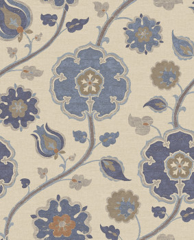 Wallpaper, blue, flowers, 350610, Amber, Eijffinger