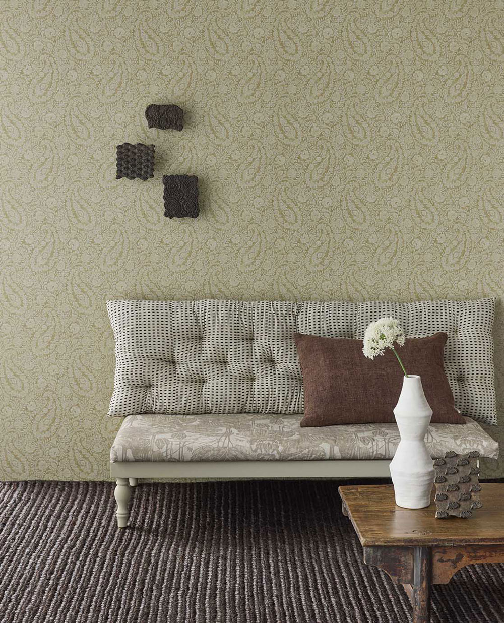 Wallpaper, green, flowers, ornaments, 350654, Amber, Eijffinger