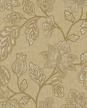 Wallpaper, brown-beige, flowers, 350661, Amber, Eijffinger