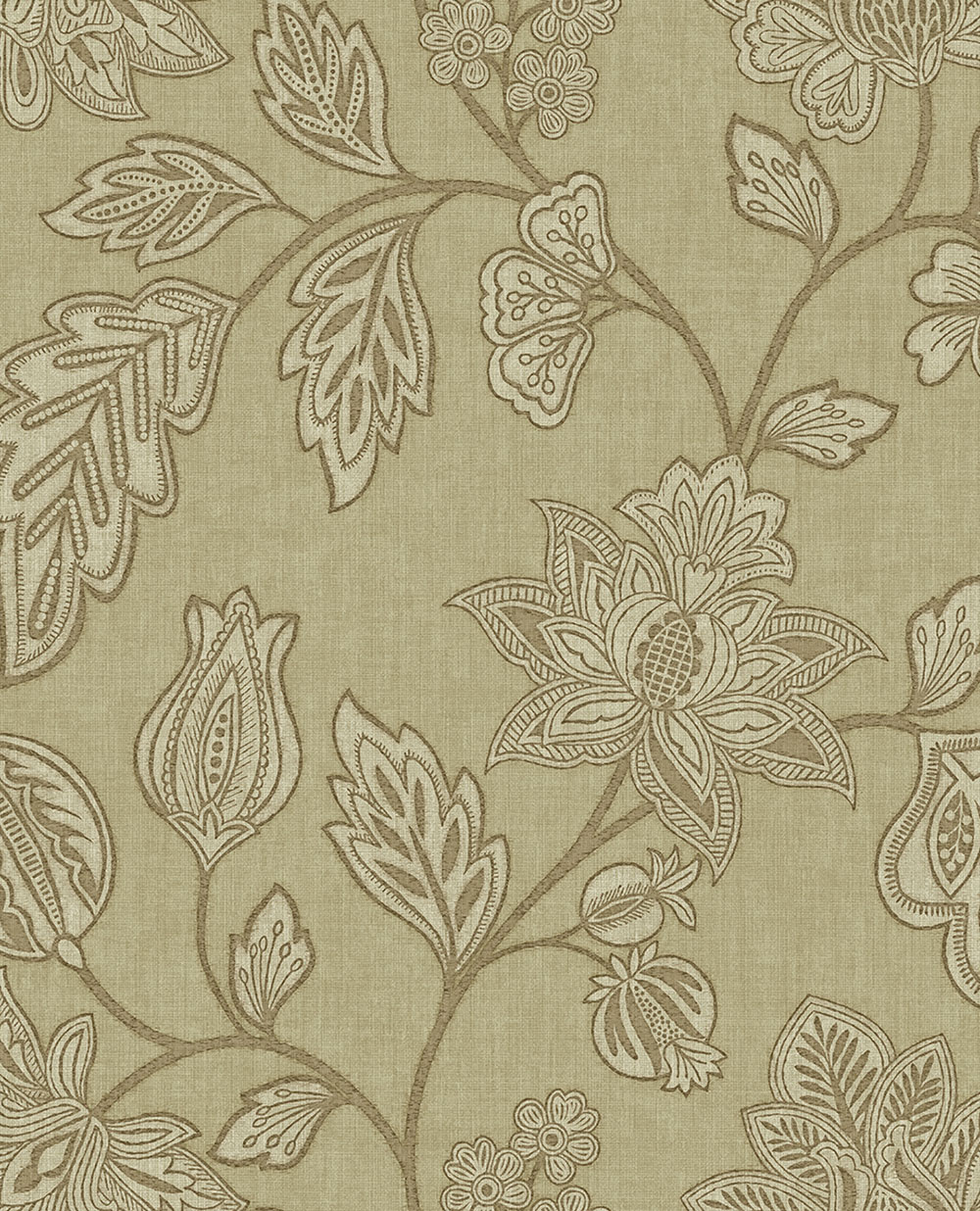 Wallpaper, brown-beige, flowers, 350662, Amber, Eijffinger