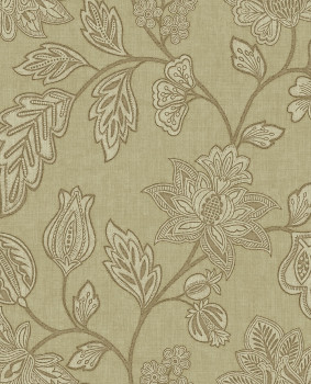 Wallpaper, brown-beige, flowers, 350662, Amber, Eijffinger