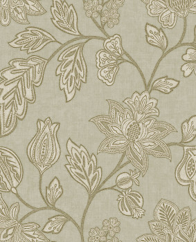 Wallpaper, grey-green, flowers, 350663, Amber, Eijffinger