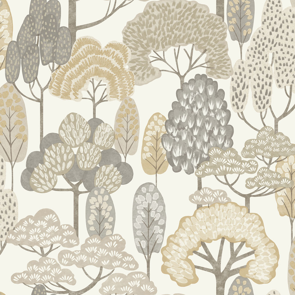 Kids wallpaper, beige, trees, LD2103, Little Dreamers, Grandeco