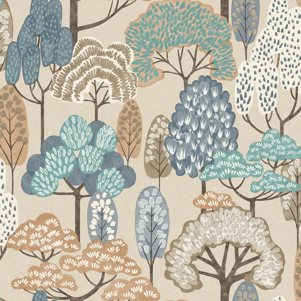Kids wallpaper, brown, trees, LD2115, Little Dreamers, Grandeco