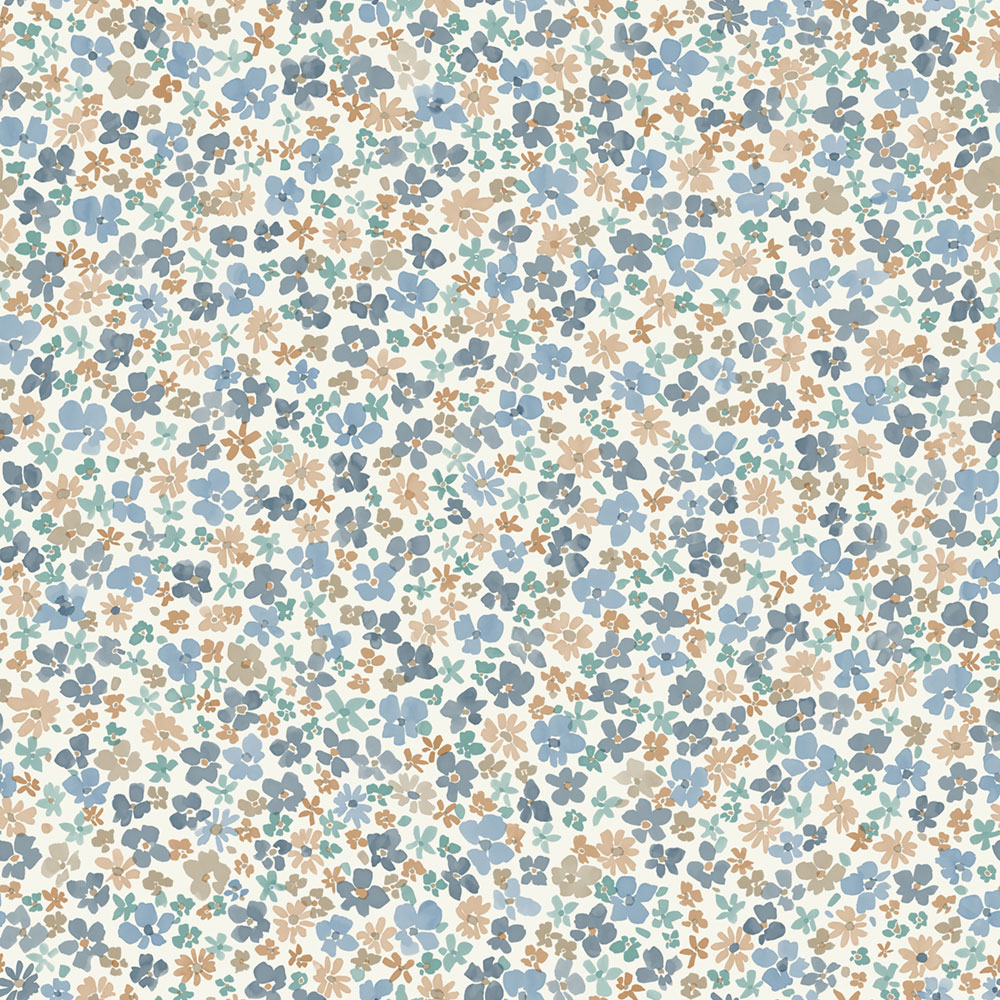 Wallpaper, blue, flowers, LD3015, Little Dreamers, Grandeco