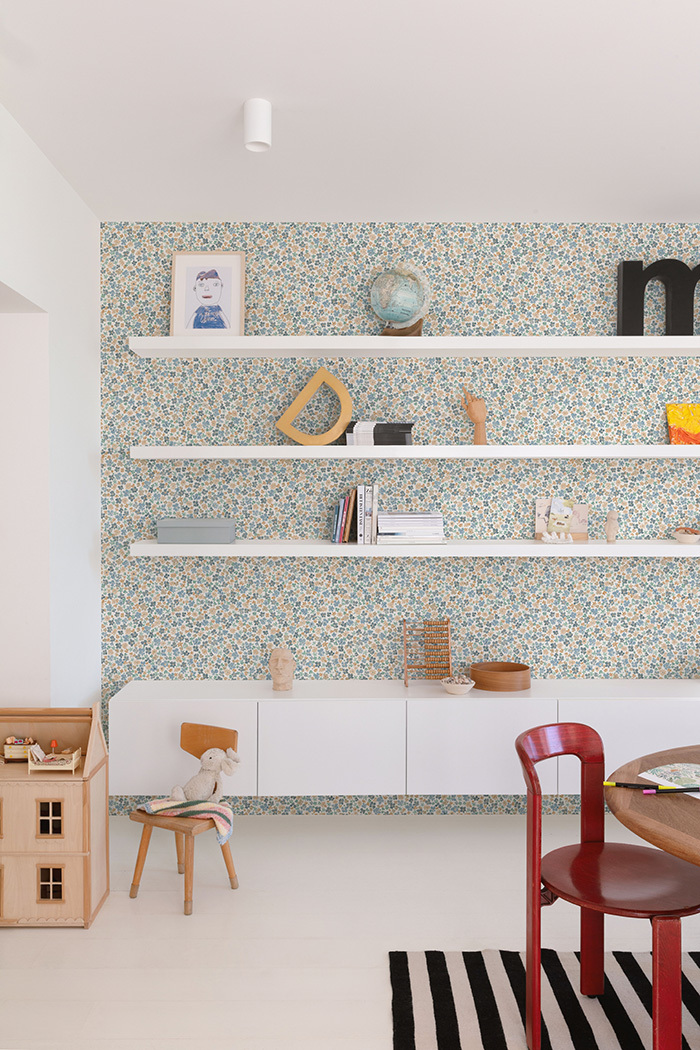 Wallpaper, blue, flowers, LD3015, Little Dreamers, Grandeco