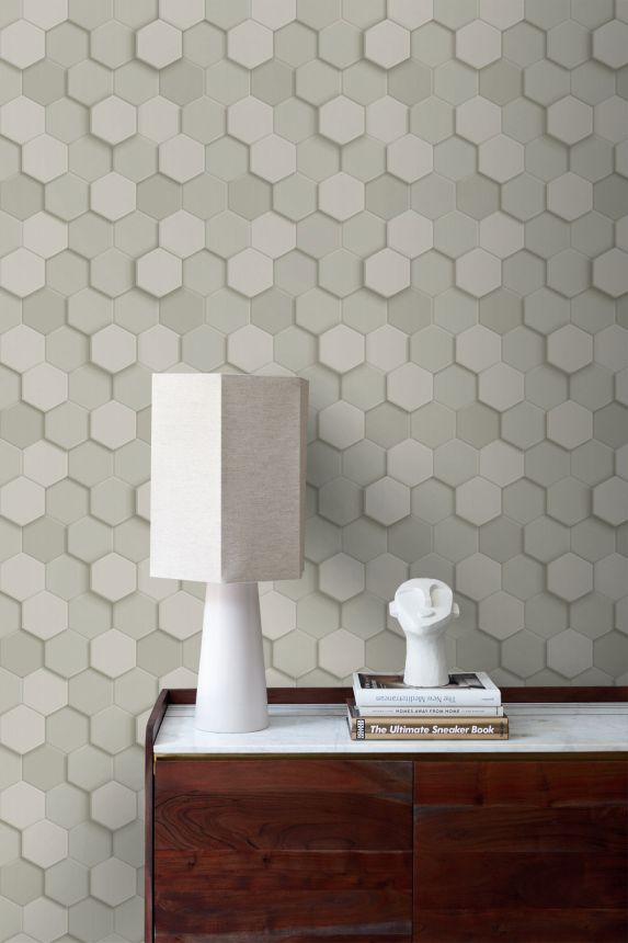 Wallpaper, grey, hexagons, 347850, 3D Reflections, Origin