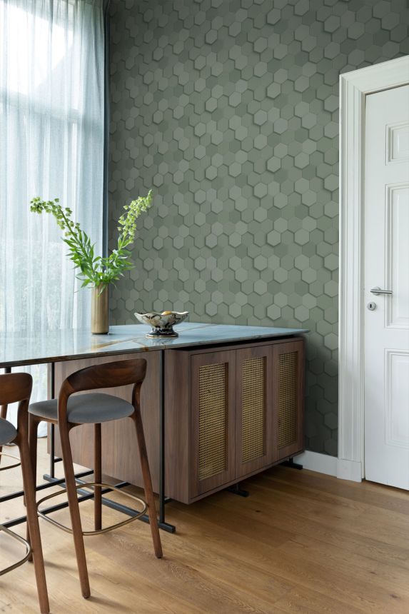 Wallpaper, green, hexagons, 347851, 3D Reflections, Origin