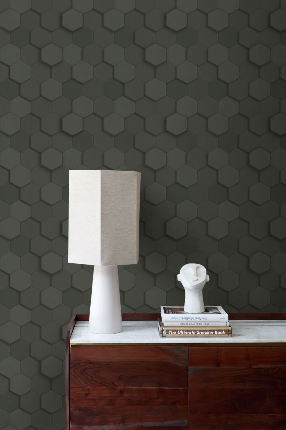 Wallpaper, black, hexagons, 347854, 3D Reflections, Origin