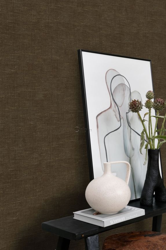 Wallpaper, brown, fabric imitation, 347864, 3D Reflections, Origin