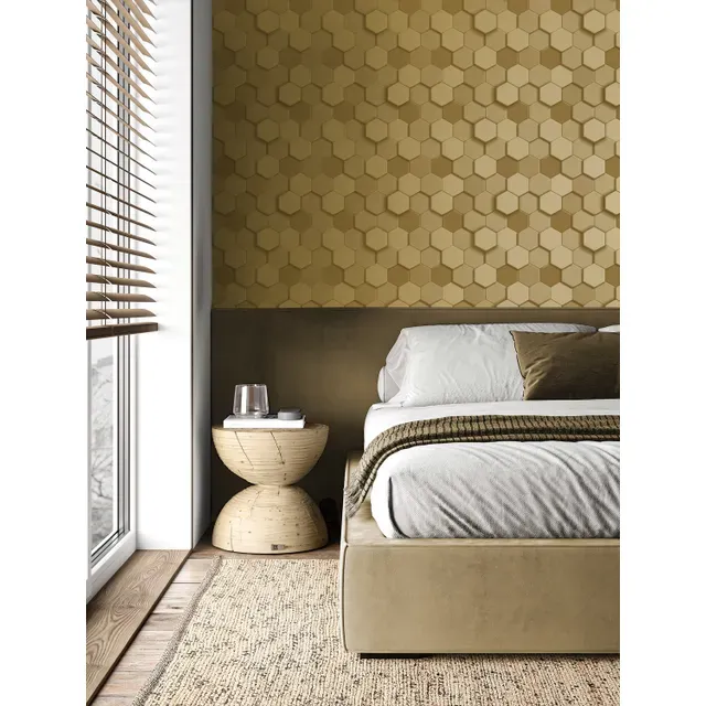 Wallpaper, gold, hexagons, 347971, 3D Reflections, Origin