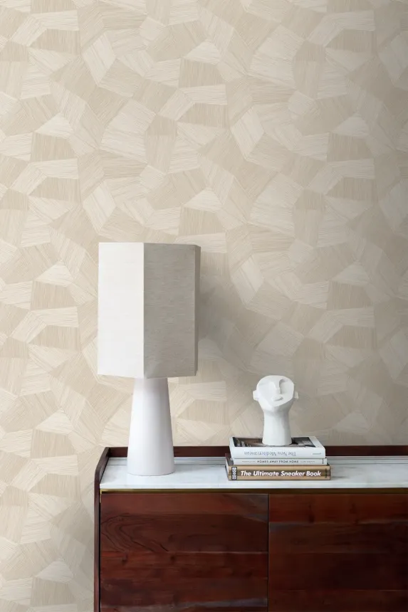 Wallpaper, cream, geometric pattern, 347986, 3D Reflections, Origin