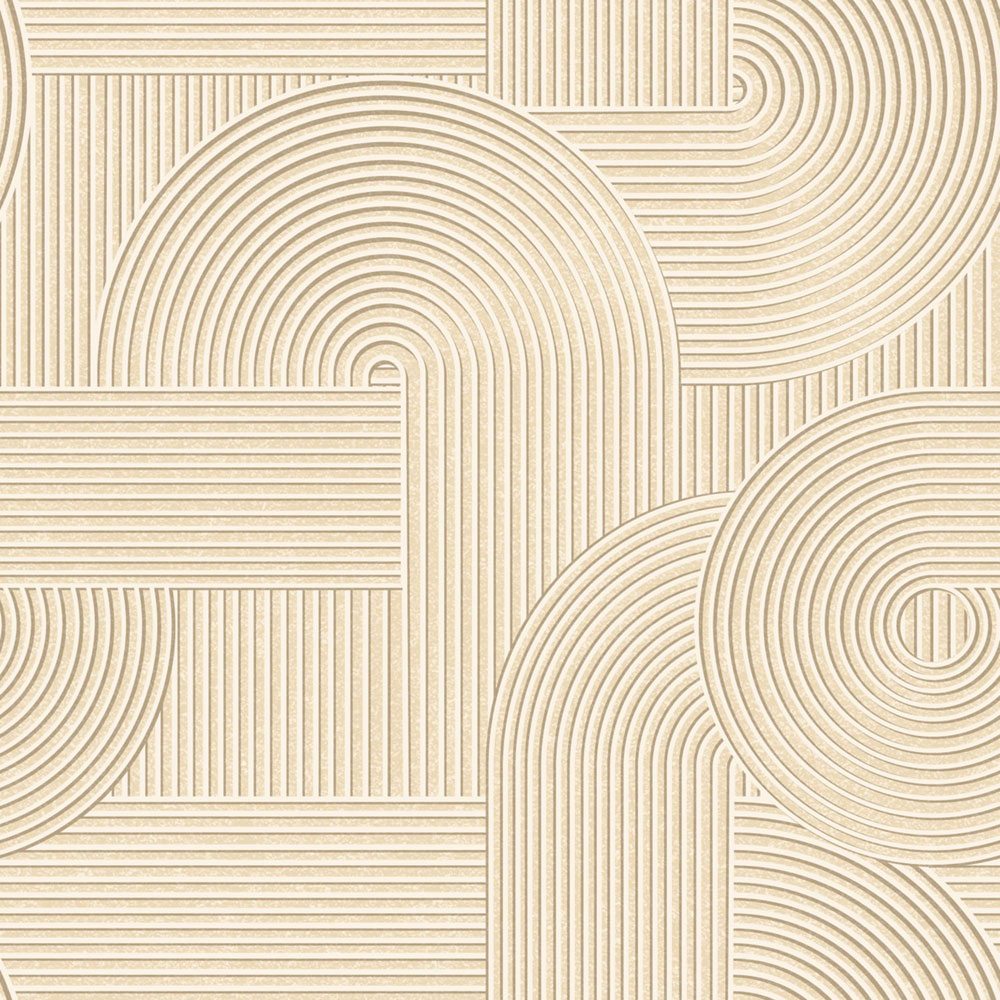 Wallpaper, beige, 3D geometric pattern, 348015, 3D Reflections, Origin