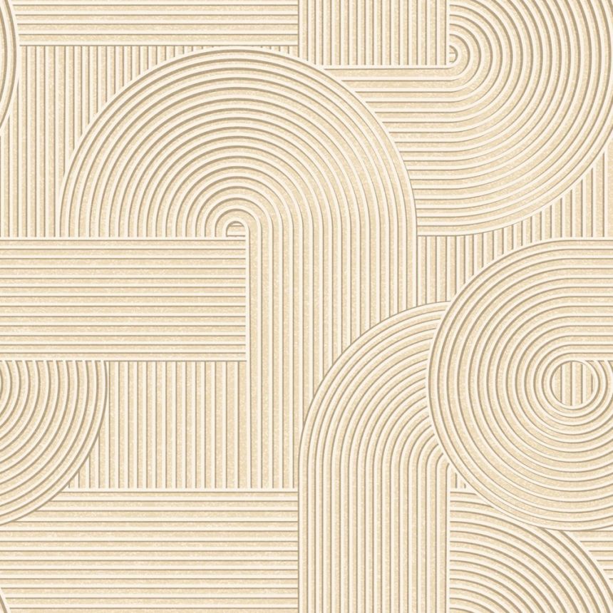 Wallpaper, beige, 3D geometric pattern, 348015, 3D Reflections, Origin