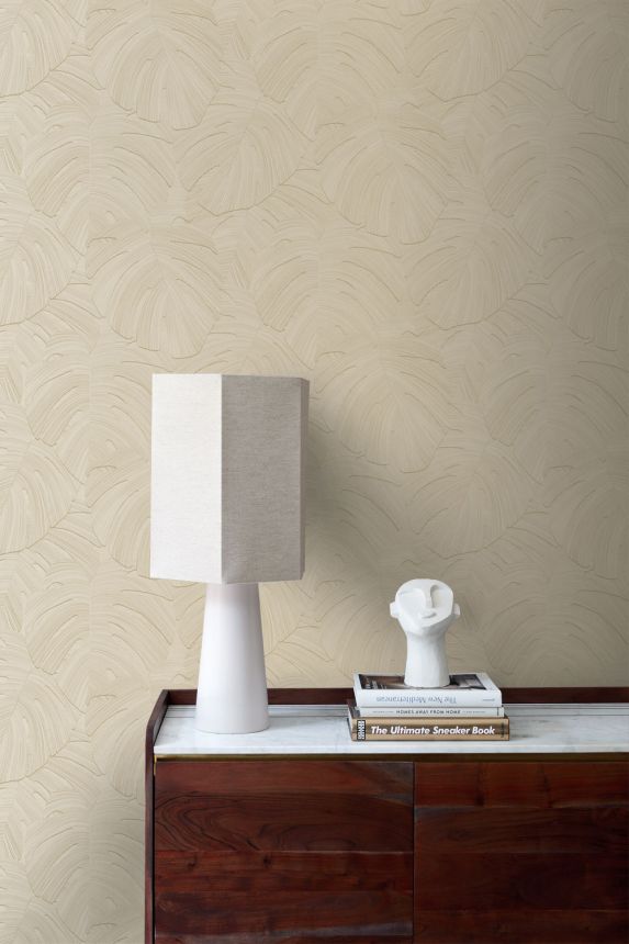 Wallpaper, beige, leaves, 348024, 3D Reflections, Origin
