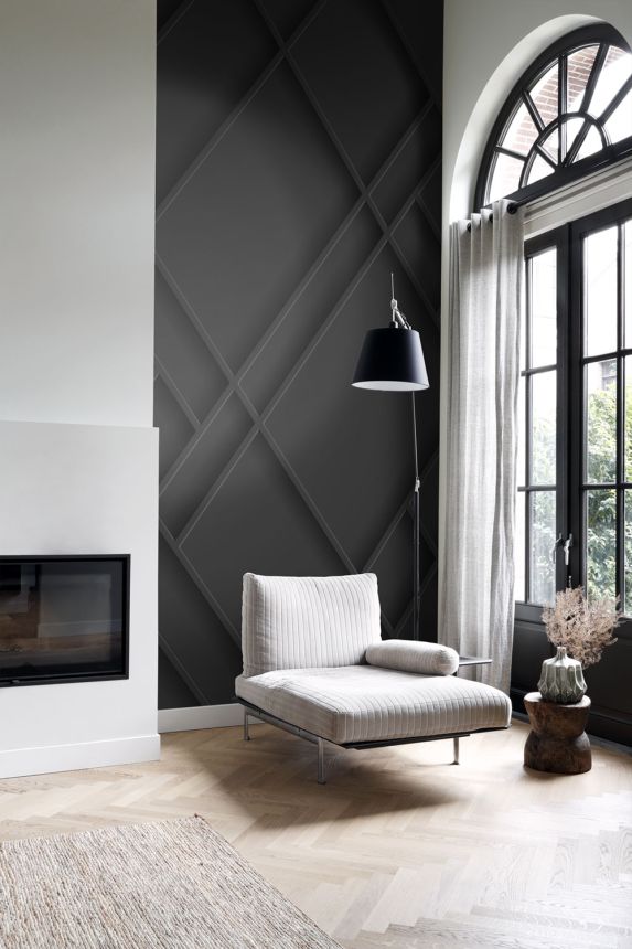 Mural wallpaper, black, panel imitation, 357327, 3D Reflections, Origin