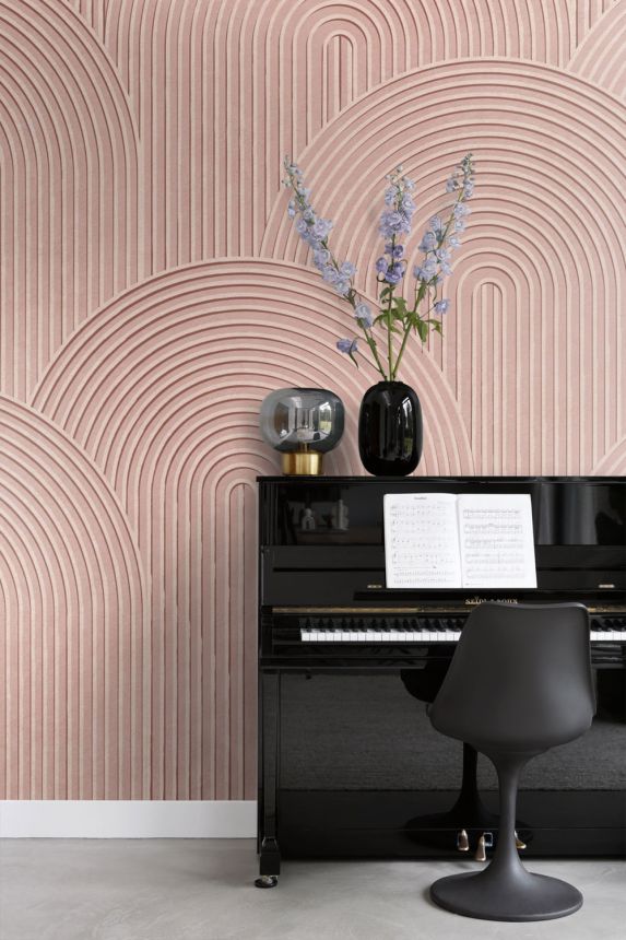 Mural wallpaper, pink, geometric pattern, 357329, 3D Reflections, Origin