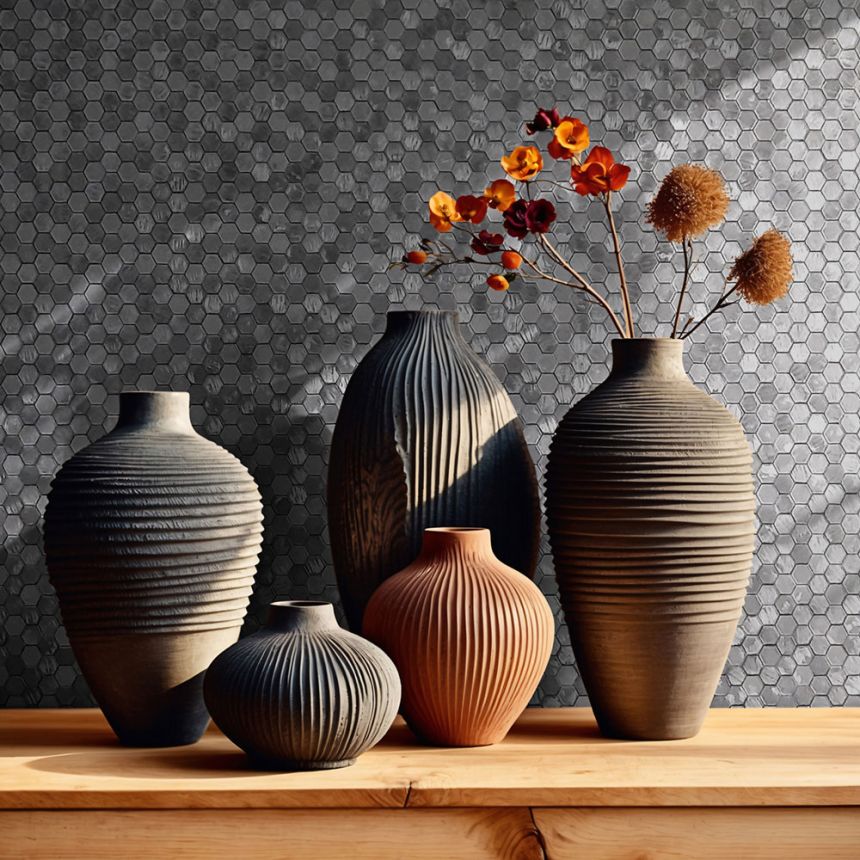 Wallpaper, Silver, Hexagons, 35814, Papis Loveday Fashion Icon, Marburg