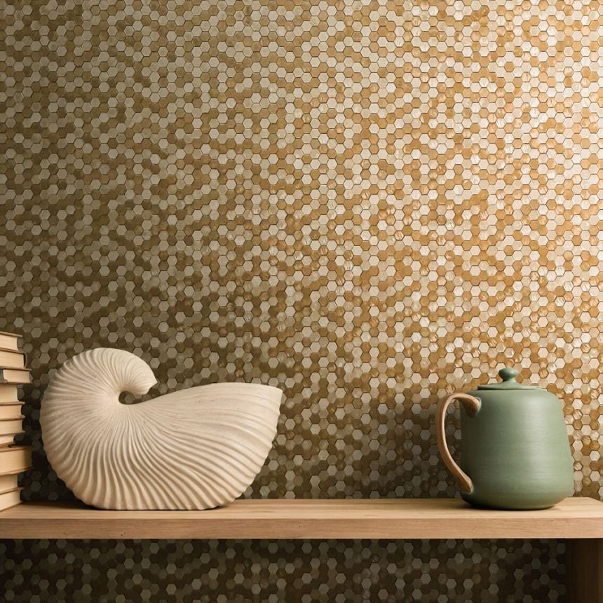 Wallpaper, Gold, Hexagons, 35815, Papis Loveday Fashion Icon, Marburg