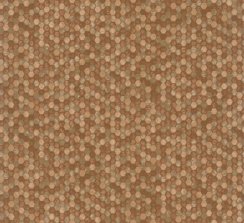 Wallpaper, Gold-Copper, Hexagons, 35818, Papis Loveday Fashion Icon, Marburg