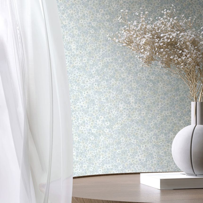 Wallpaper, Blue-Green, Flowers, 35841, Papis Loveday Fashion Icon, Marburg