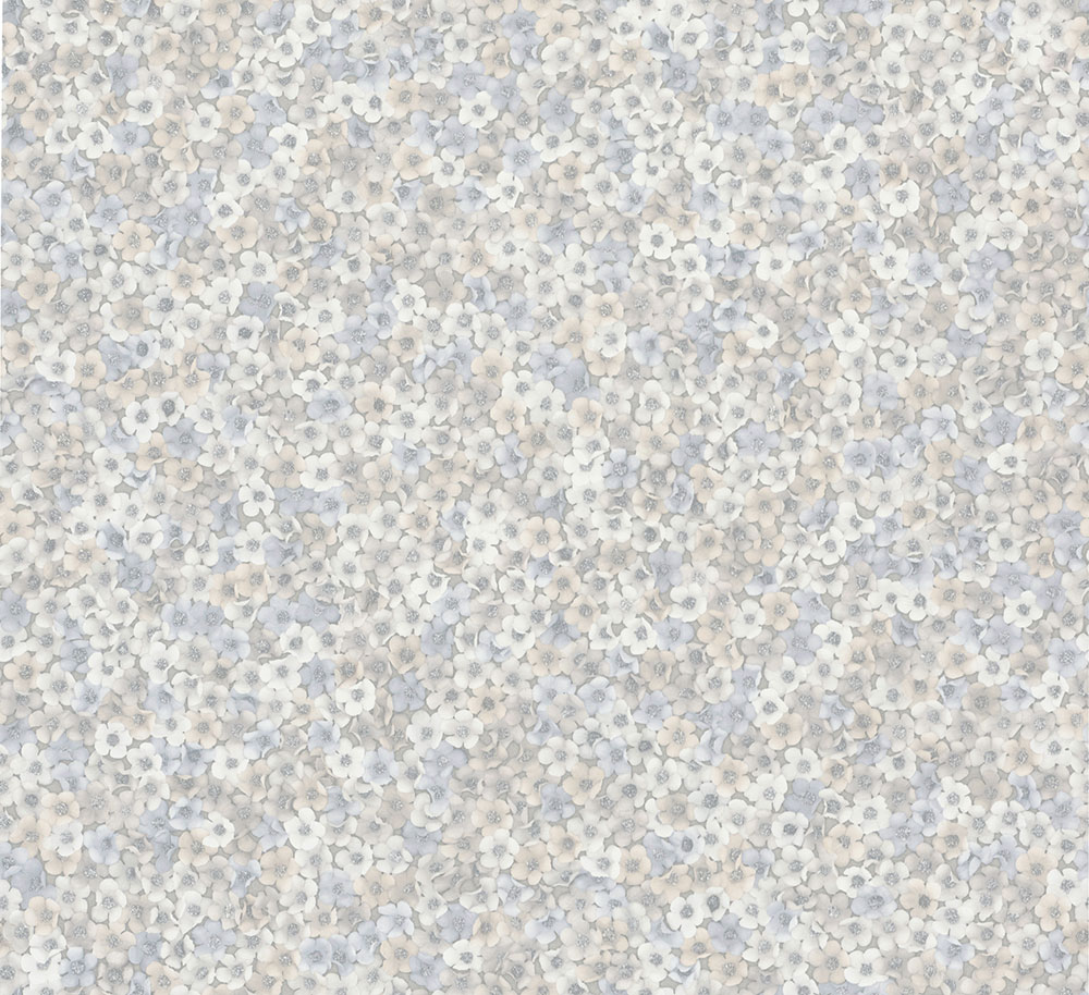 Wallpaper, Grey-Blue, Beige, Flowers, 35843, Papis Loveday Fashion Icon, Marburg