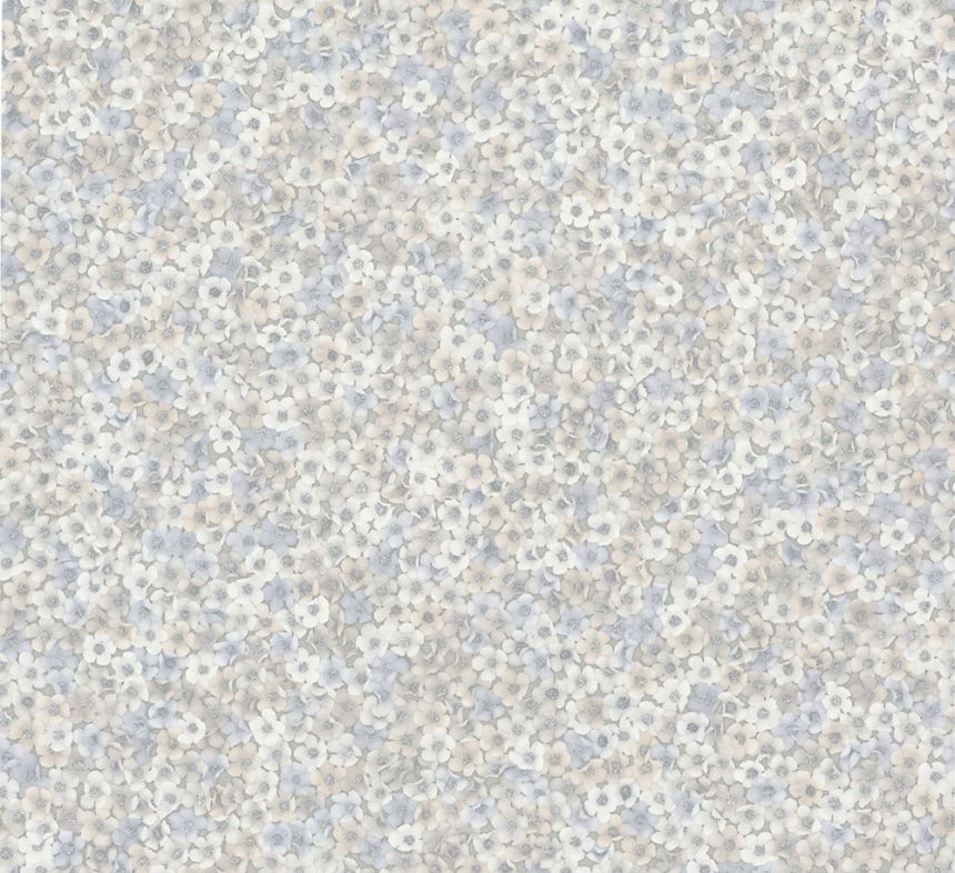Wallpaper, Grey-Blue, Beige, Flowers, 35843, Papis Loveday Fashion Icon, Marburg