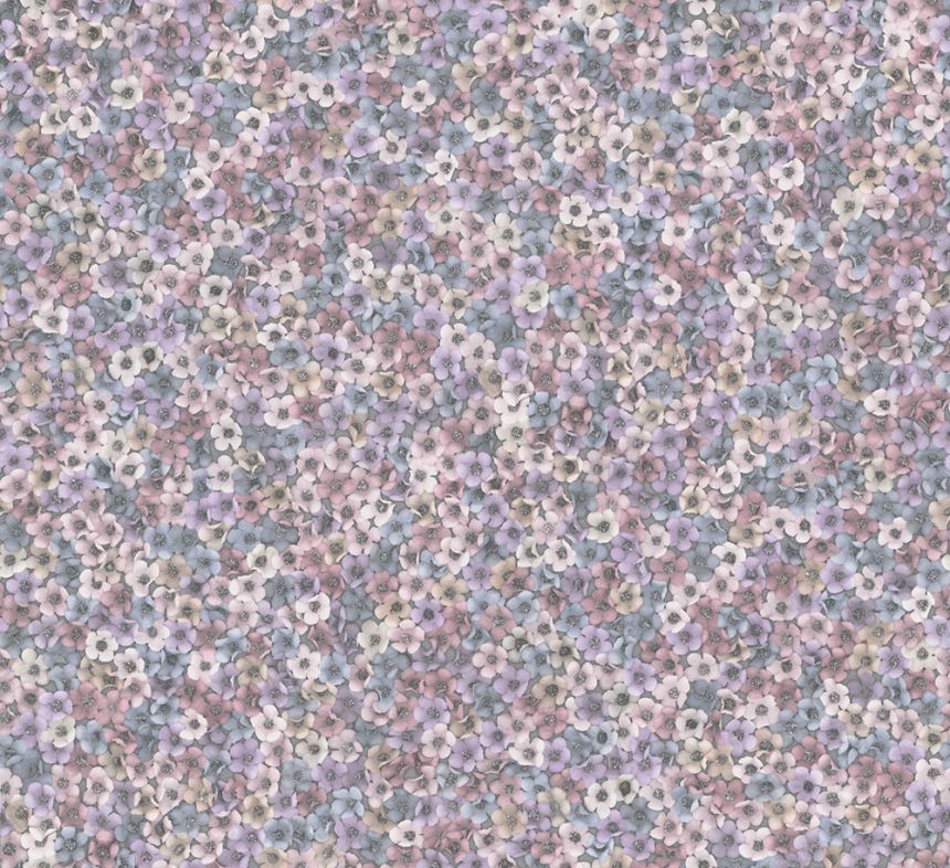 Wallpaper, Blue-Purple-Pink, Flowers, 35844, Papis Loveday Fashion Icon, Marburg