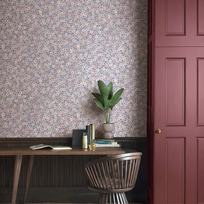 Wallpaper, Blue-Purple-Pink, Flowers, 35844, Papis Loveday Fashion Icon, Marburg