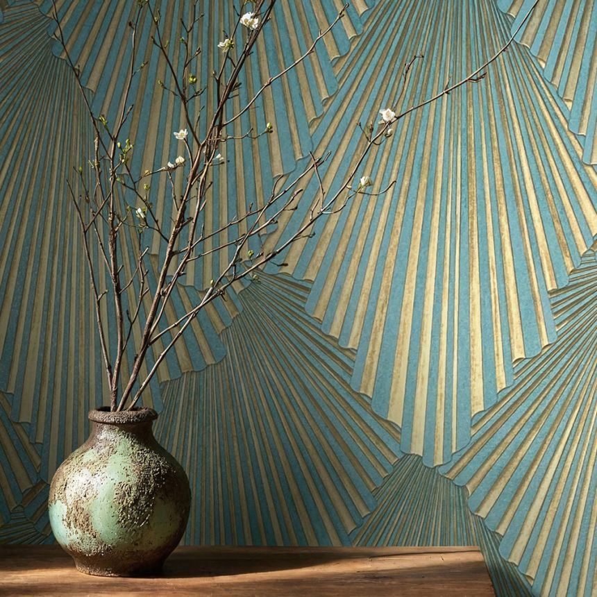 Wallpaper, Green-Gold, Graphic Pattern, 35850, Papis Loveday Fashion Icon, Marburg