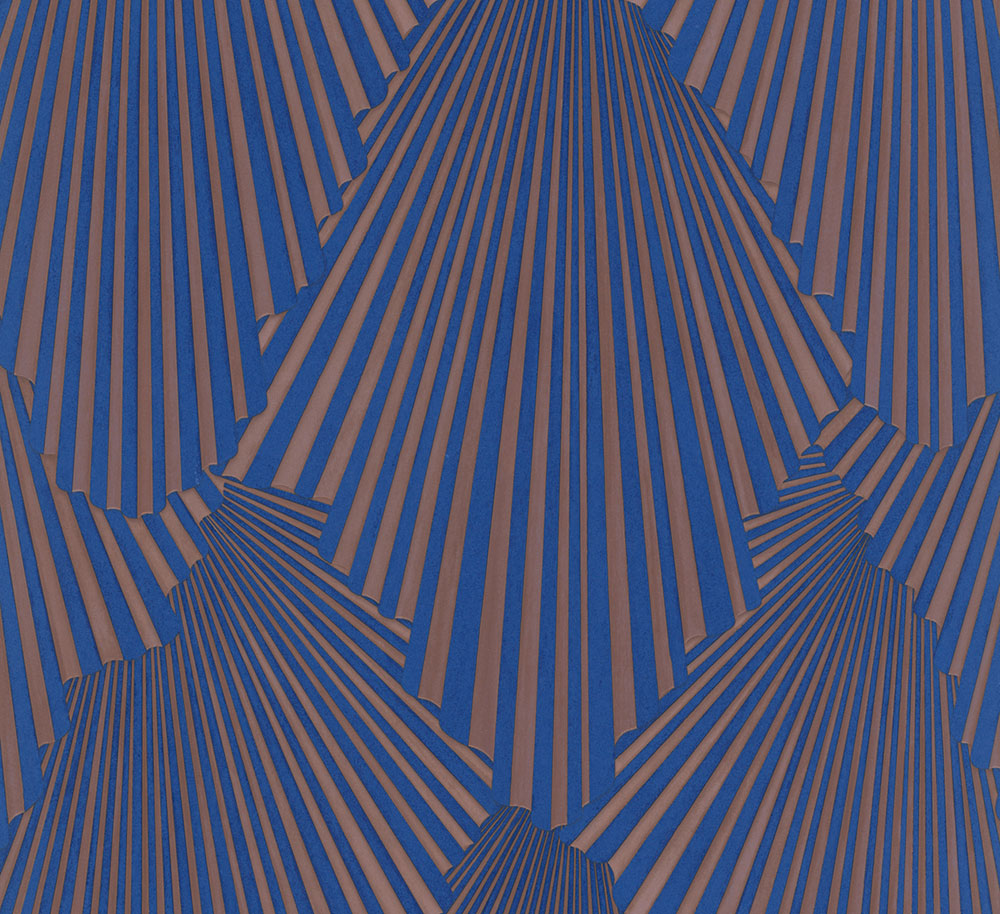 Wallpaper, Blue, Copper, Graphic Pattern, 35851, Papis Loveday Fashion Icon, Marburg